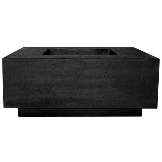Prism Hardscapes Tavola 42 42" Ebony Square Concrete Natural Gas Fire Pit Table