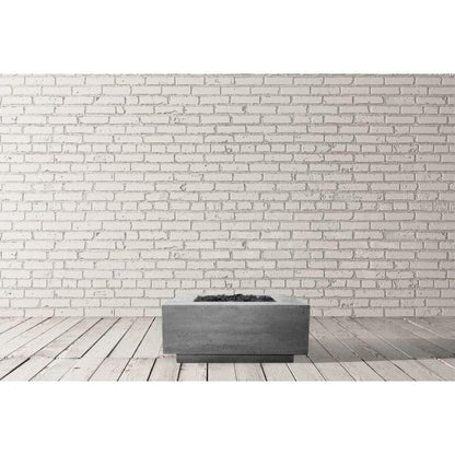 Prism Hardscapes Tavola 42 42" Pewter Square Concrete Natural Gas Fire Pit Table