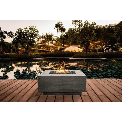 Prism Hardscapes Tavola 42 42" Pewter Square Concrete Natural Gas Fire Pit Table