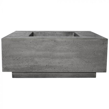 Prism Hardscapes Tavola 42 42" Pewter Square Concrete Propane Gas Fire Pit Table
