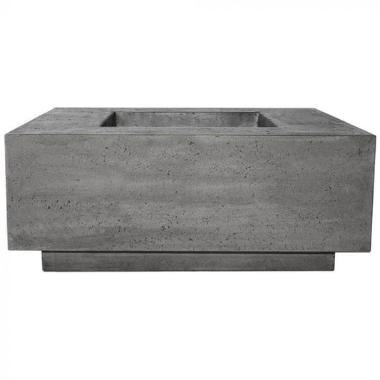 Prism Hardscapes Tavola 42 42" Pewter Square Concrete Propane Gas Fire Pit Table