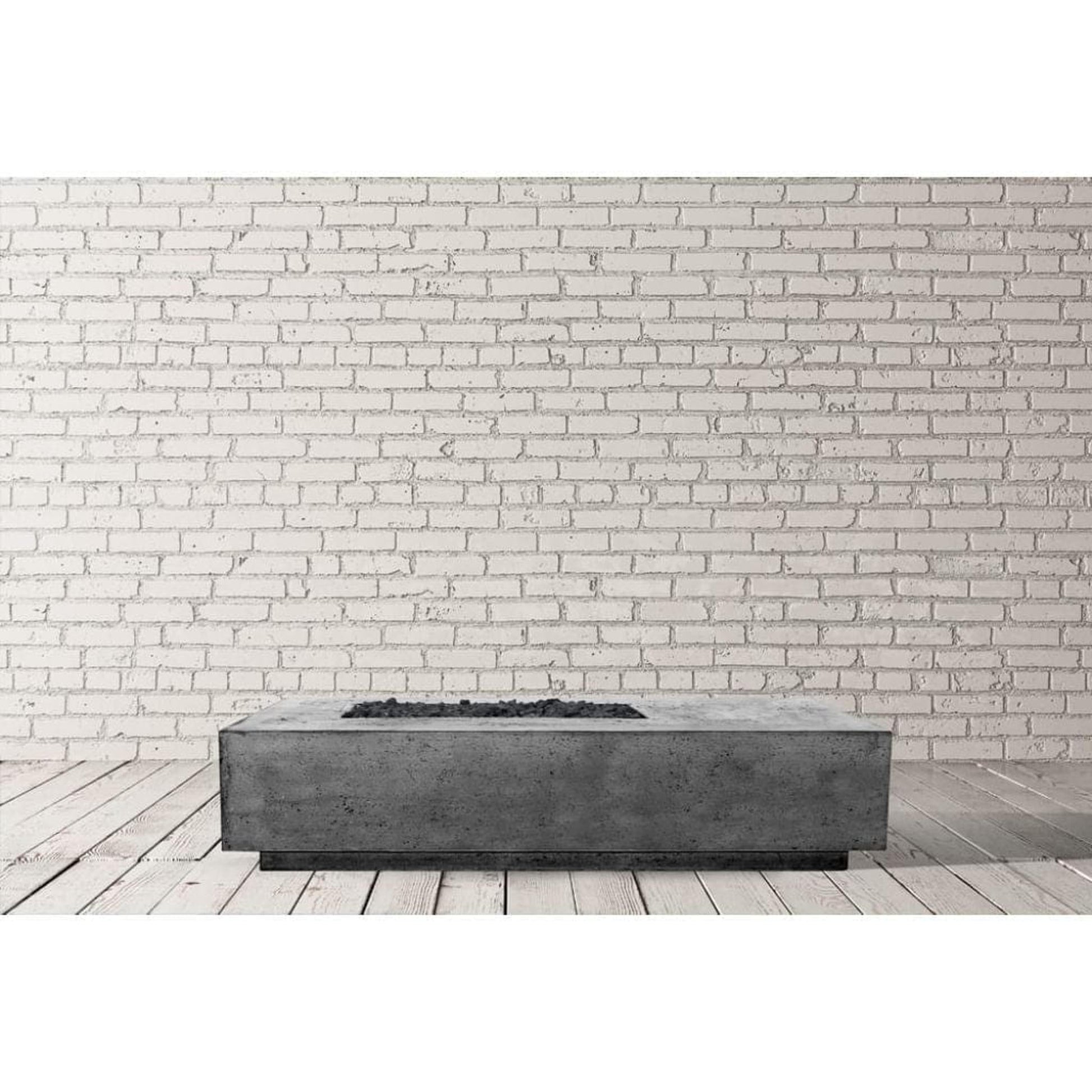 Prism Hardscapes Tavola 5 80" Ebony Rectangular Concrete Natural Gas Fire Pit Table