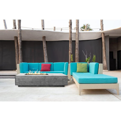 Prism Hardscapes Tavola 5 80" Ebony Rectangular Concrete Natural Gas Fire Pit Table