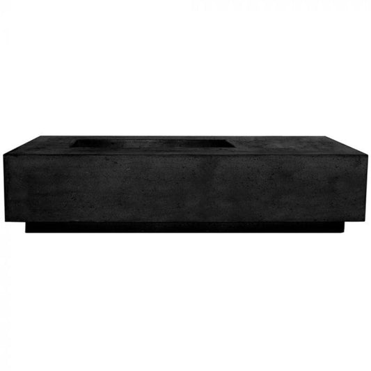 Prism Hardscapes Tavola 5 80" Ebony Rectangular Concrete Natural Gas Fire Pit Table