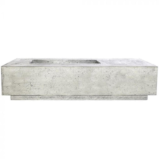 Prism Hardscapes Tavola 5 80" Natural Rectangular Concrete Propane Gas Fire Pit Table