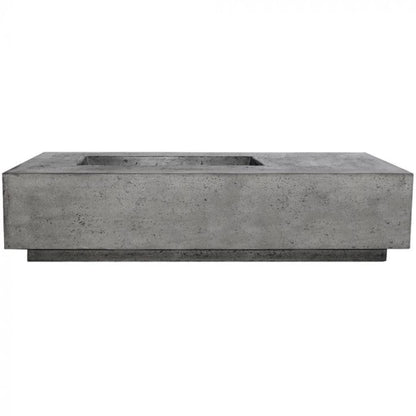 Prism Hardscapes Tavola 5 80" Pewter Rectangular Concrete Propane Gas Fire Pit Table