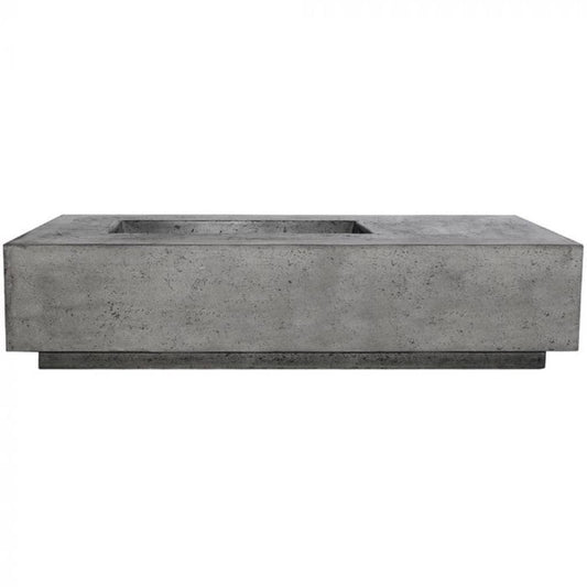 Prism Hardscapes Tavola 5 80" Pewter Rectangular Concrete Propane Gas Fire Pit Table