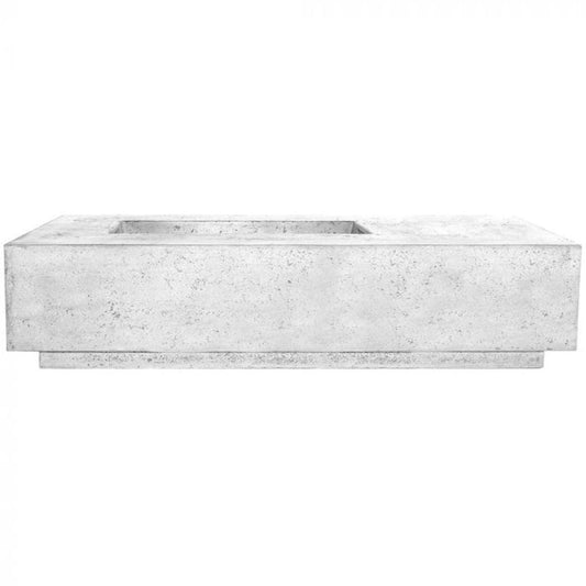 Prism Hardscapes Tavola 5 80" Ultra White Rectangular Concrete Natural Gas Fire Pit Table