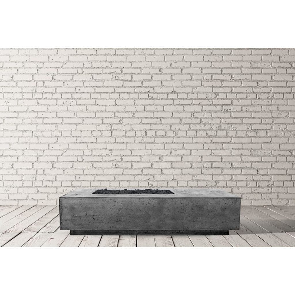 Prism Hardscapes 80" Ultra White Tavola 5 Rectangular Concrete Propane Fire Pit Table