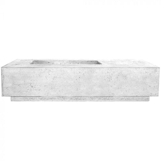 Prism Hardscapes 80" Ultra White Tavola 5 Rectangular Concrete Propane Fire Pit Table