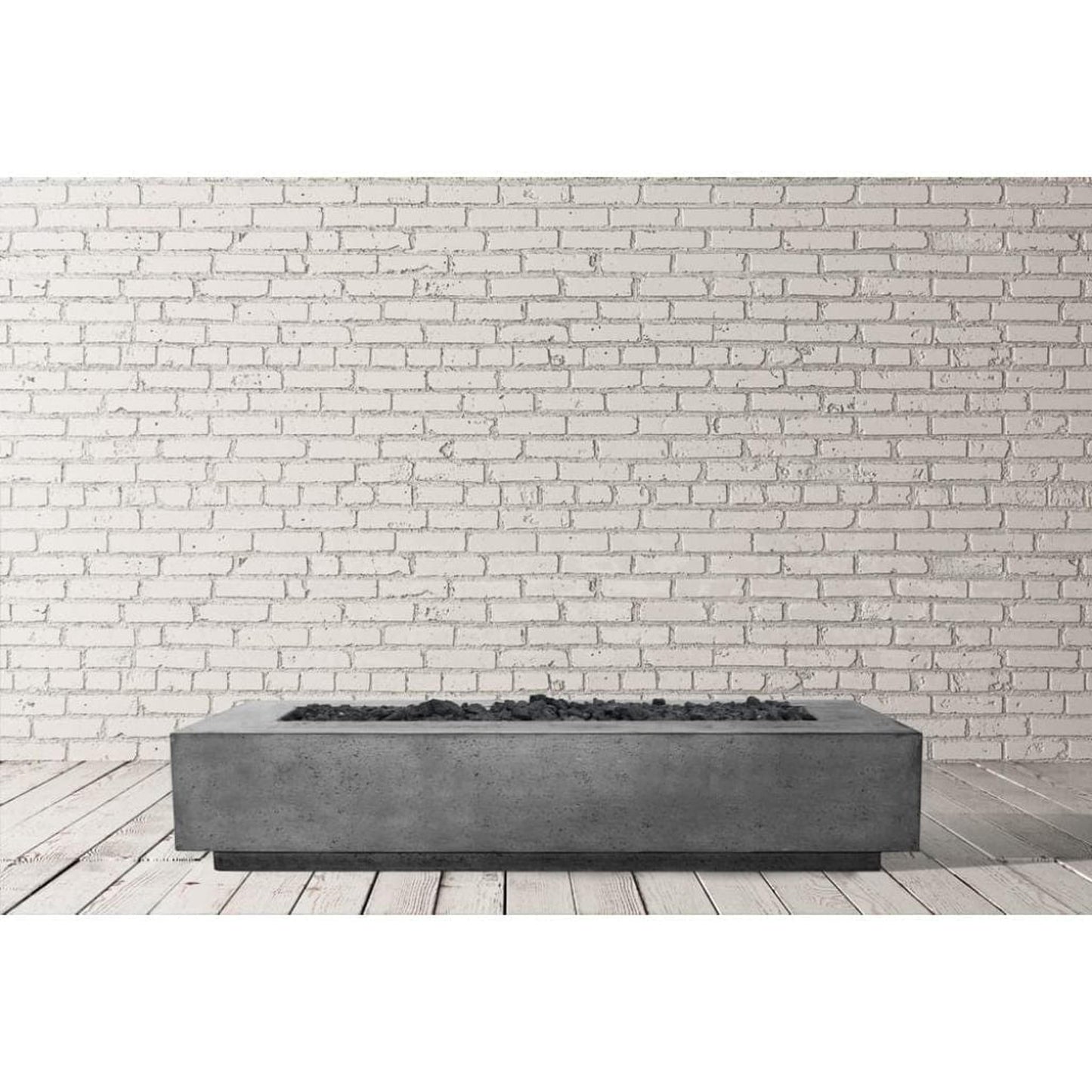 Prism Hardscapes Tavola 6 90" Ebony Rectangular Concrete Propane Gas Fire Pit Table