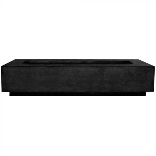 Prism Hardscapes Tavola 6 90" Ebony Rectangular Concrete Propane Gas Fire Pit Table