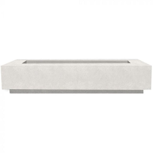 Prism Hardscapes Tavola 6 90" Ultra White Rectangular Concrete Natural Gas Fire Pit Table