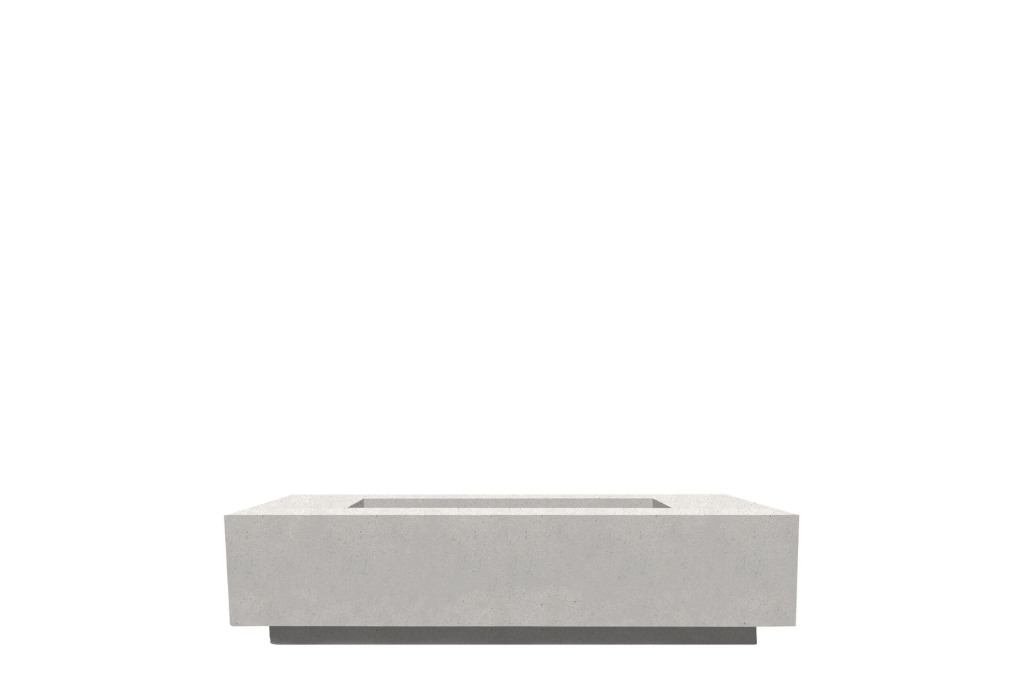Prism Hardscapes Tavola 66 Slim 66" Ultra White Rectangular Concrete Natural Gas Fire Pit Table