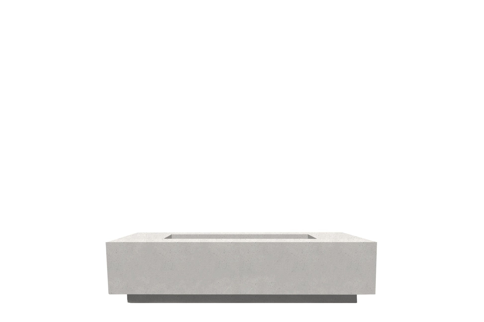 Prism Hardscapes Tavola 66 Slim 66" Ultra White Rectangular Concrete Natural Gas Fire Pit Table