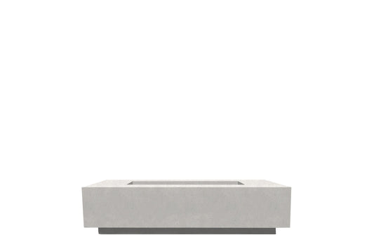 Prism Hardscapes Tavola 66 Slim 66" Ultra White Rectangular Concrete Natural Gas Fire Pit Table