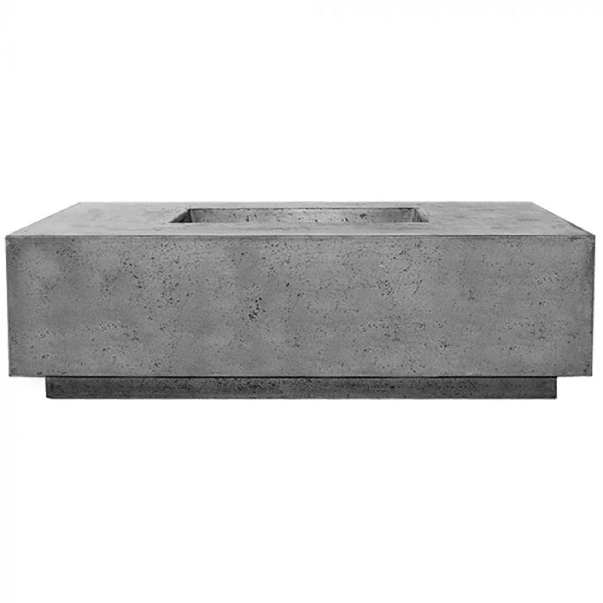 Prism Hardscapes Tavola 7 60" Pewter Rectangular Concrete Propane Gas Fire Pit Table