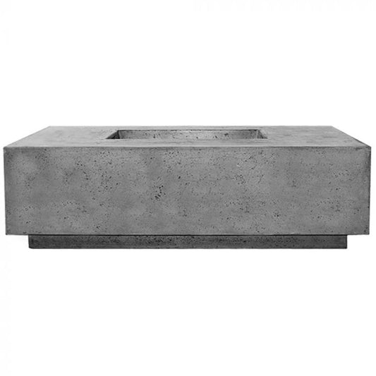 Prism Hardscapes Tavola 7 60" Pewter Rectangular Concrete Propane Gas Fire Pit Table