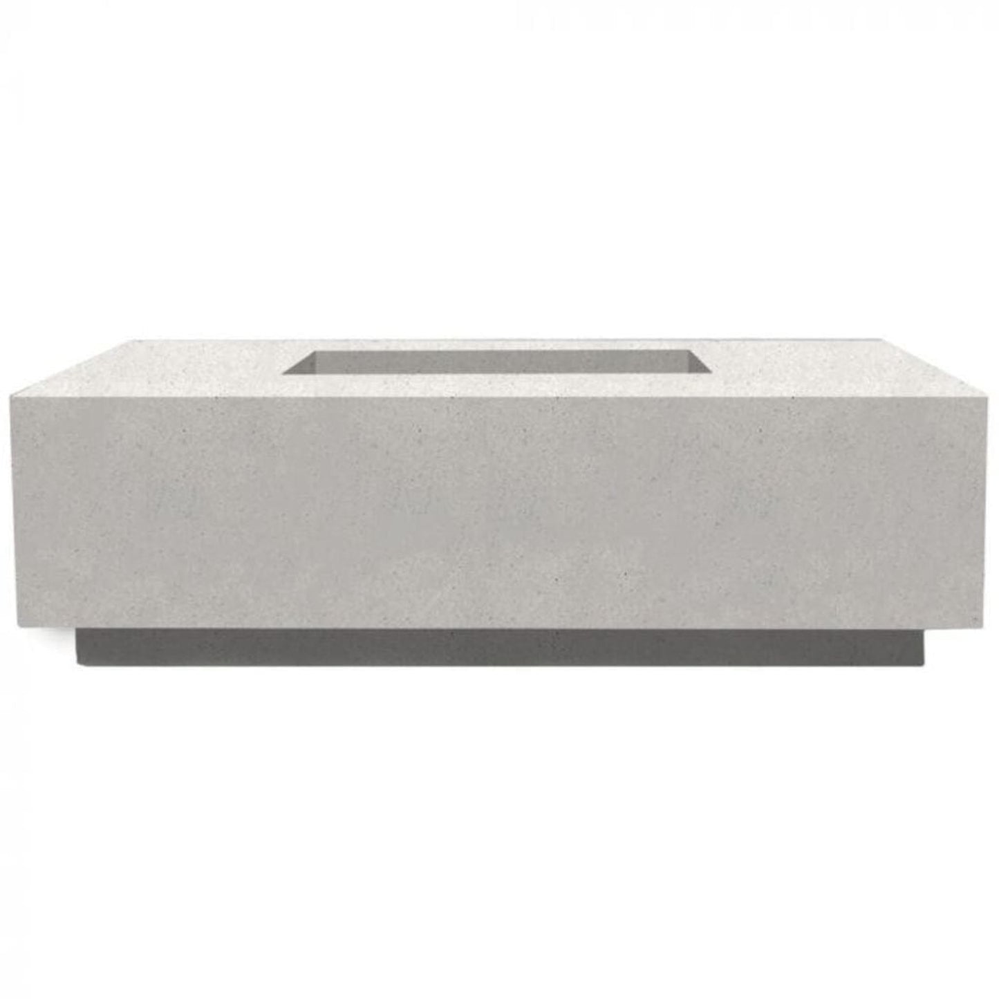 Prism Hardscapes Tavola 7 60" Ultra White Rectangular Concrete Natural Gas Fire Pit Table