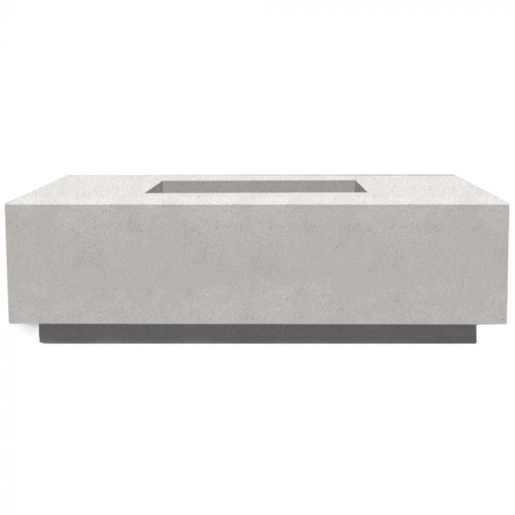 Prism Hardscapes Tavola 7 60" Ultra White Rectangular Concrete Natural Gas Fire Pit Table