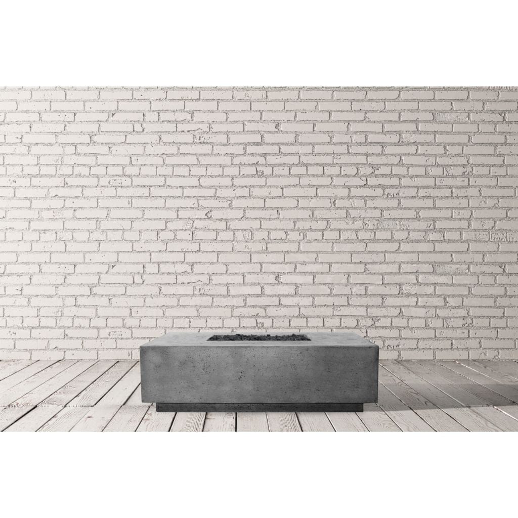 Prism Hardscapes 60" Ultra White Tavola 7 Rectangular Concrete Propane Fire Pit Table