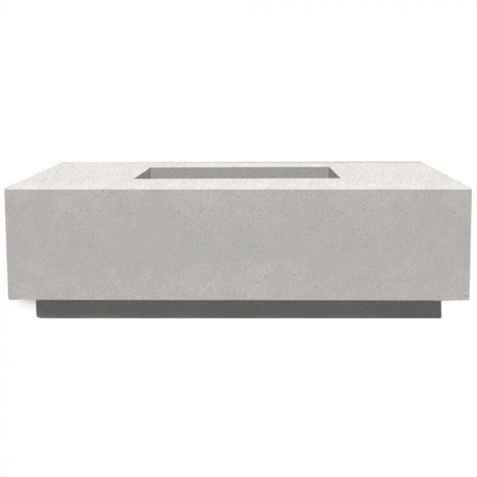 Prism Hardscapes 60" Ultra White Tavola 7 Rectangular Concrete Propane Fire Pit Table