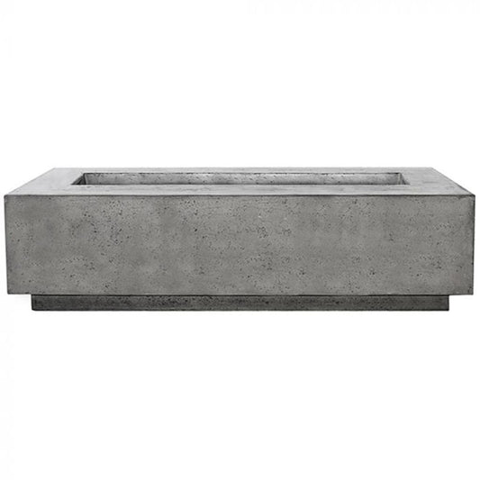 Prism Hardscapes Tavola 72 72" Pewter Rectangular Concrete Propane Gas Fire Pit Table
