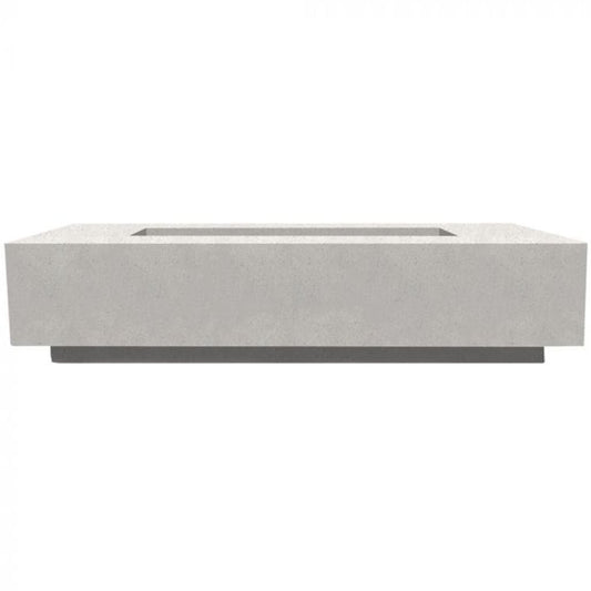 Prism Hardscapes Tavola 72 72" Ultra White Rectangular Concrete Natural Gas Fire Pit Table