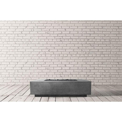 Prism Hardscapes Tavola 8 60" Ebony Rectangular Concrete Natural Gas Fire Pit Table