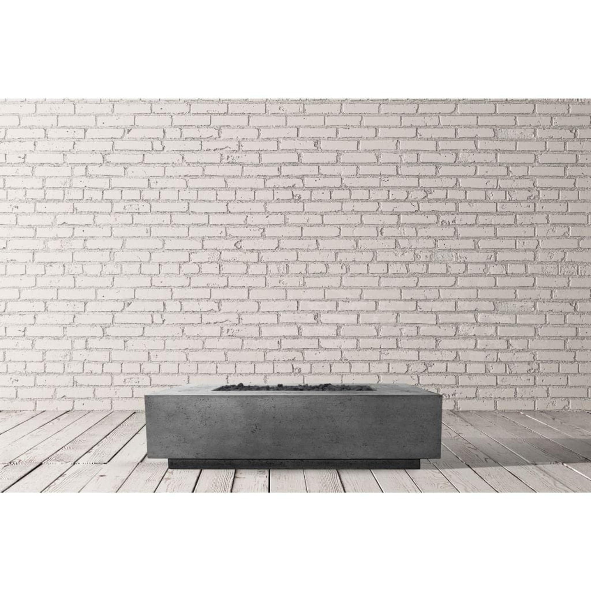 Prism Hardscapes Tavola 8 60" Pewter Rectangular Concrete Natural Gas Fire Pit Table