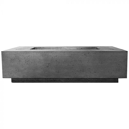 Prism Hardscapes Tavola 8 60" Pewter Rectangular Concrete Natural Gas Fire Pit Table