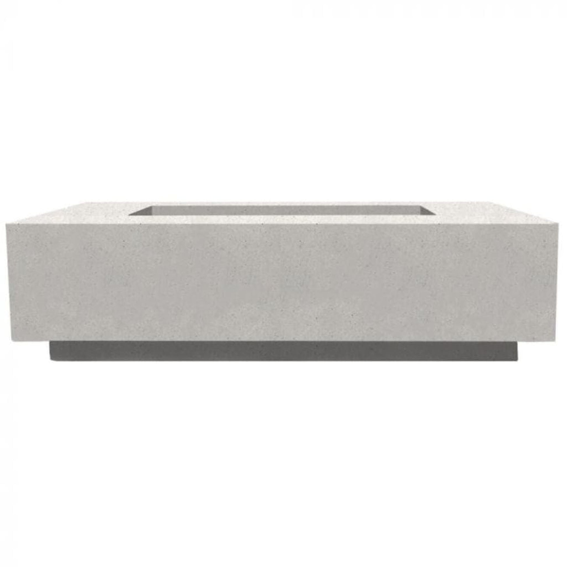Prism Hardscapes Tavola 8 60" Ultra White Rectangular Concrete Natural Gas Fire Pit Table