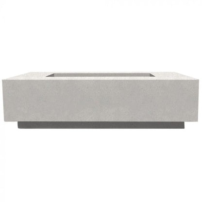 Prism Hardscapes Tavola 8 60" Ultra White Rectangular Concrete Natural Gas Fire Pit Table