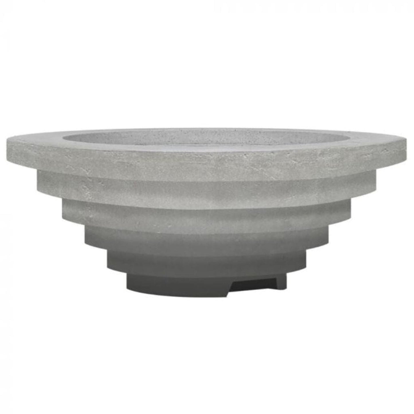 Prism Hardscapes Triton 48" Pewter Round Glass Fiber Reinforced Cement Liquid Propane Fire Pit Bowl