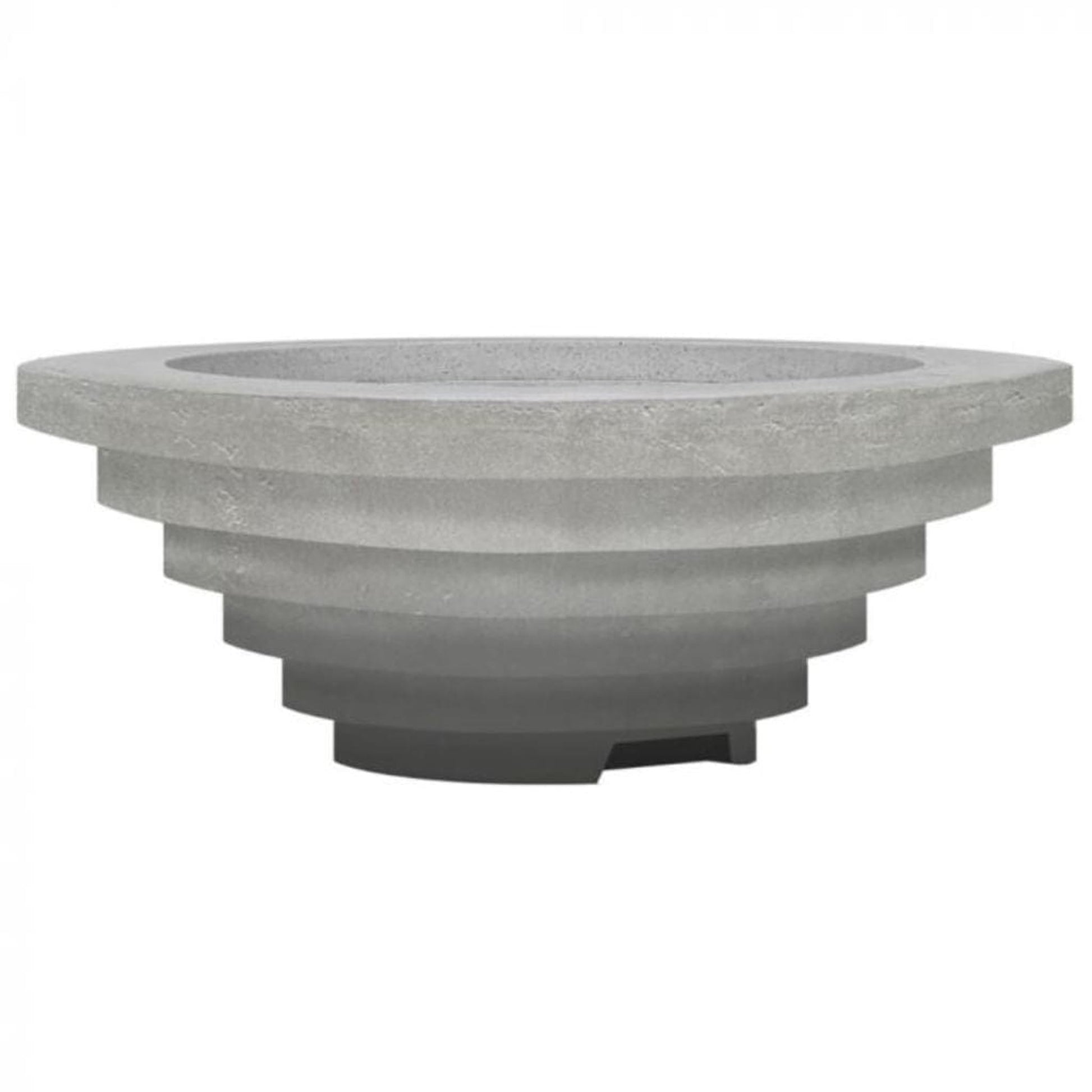 Prism Hardscapes Triton 48" Pewter Round Glass Fiber Reinforced Cement Liquid Propane Fire Pit Bowl