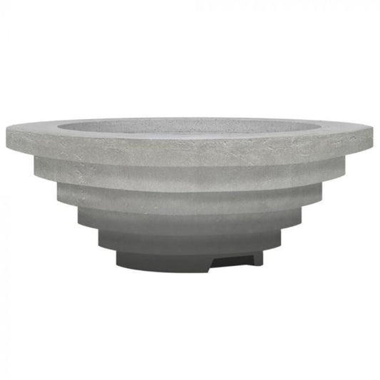 Prism Hardscapes Triton 48" Pewter Round Glass Fiber Reinforced Cement Liquid Propane Fire Pit Bowl