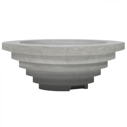 Prism Hardscapes Triton 48" Pewter Round Glass Fiber Reinforced Cement Liquid Propane Fire Pit Bowl