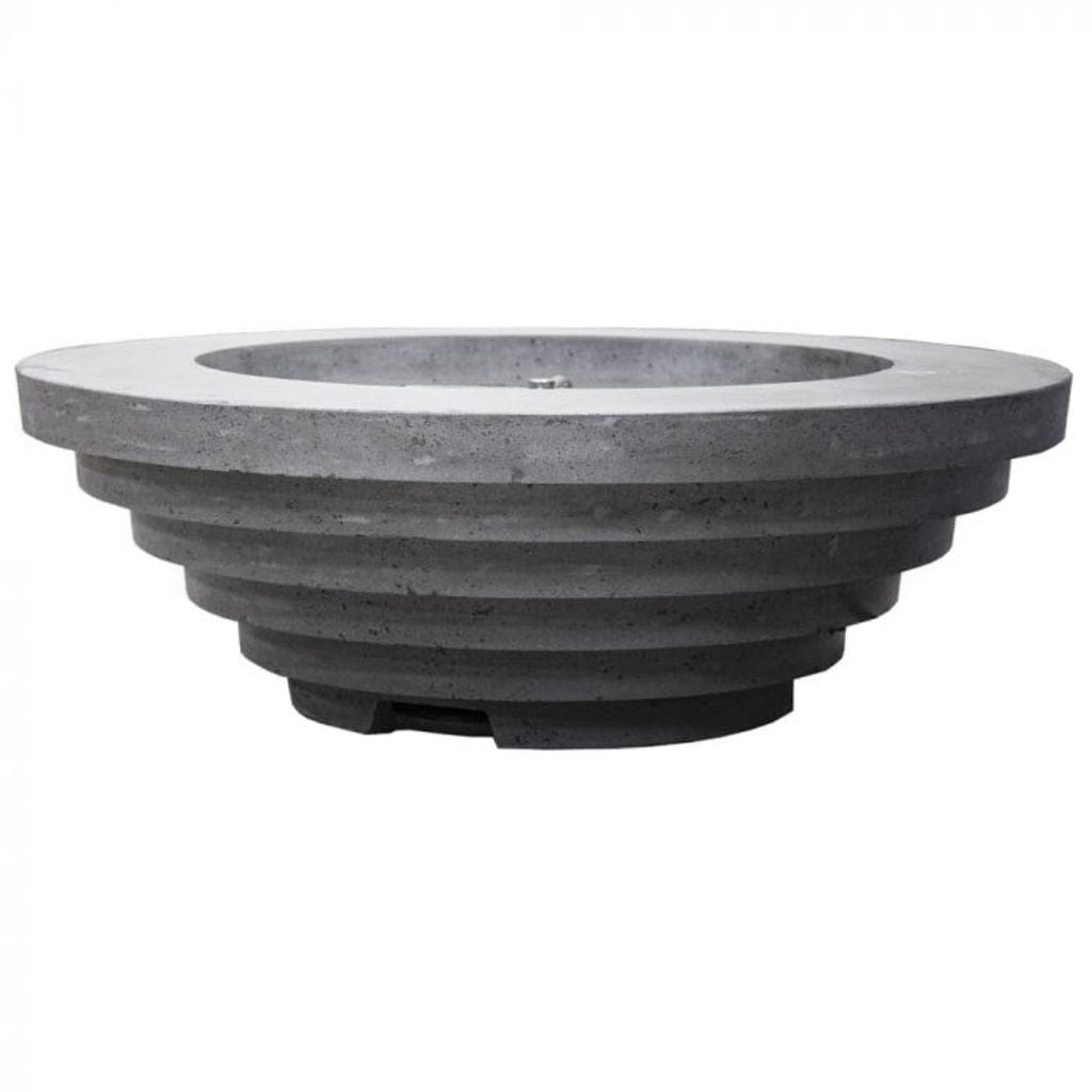 Prism Hardscapes Triton 48" Pewter Round Glass Fiber Reinforced Cement Natural Gas Fire Pit Bowl