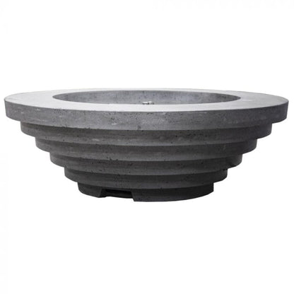 Prism Hardscapes Triton 48" Pewter Round Glass Fiber Reinforced Cement Natural Gas Fire Pit Bowl