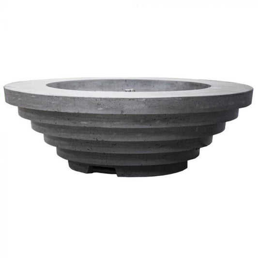 Prism Hardscapes Triton 48" Pewter Round Glass Fiber Reinforced Cement Natural Gas Fire Pit Bowl