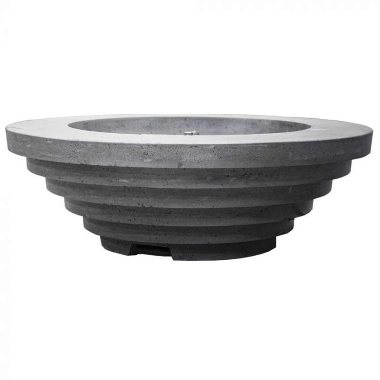 Prism Hardscapes Triton 48" Pewter Round Glass Fiber Reinforced Cement Natural Gas Fire Pit Bowl