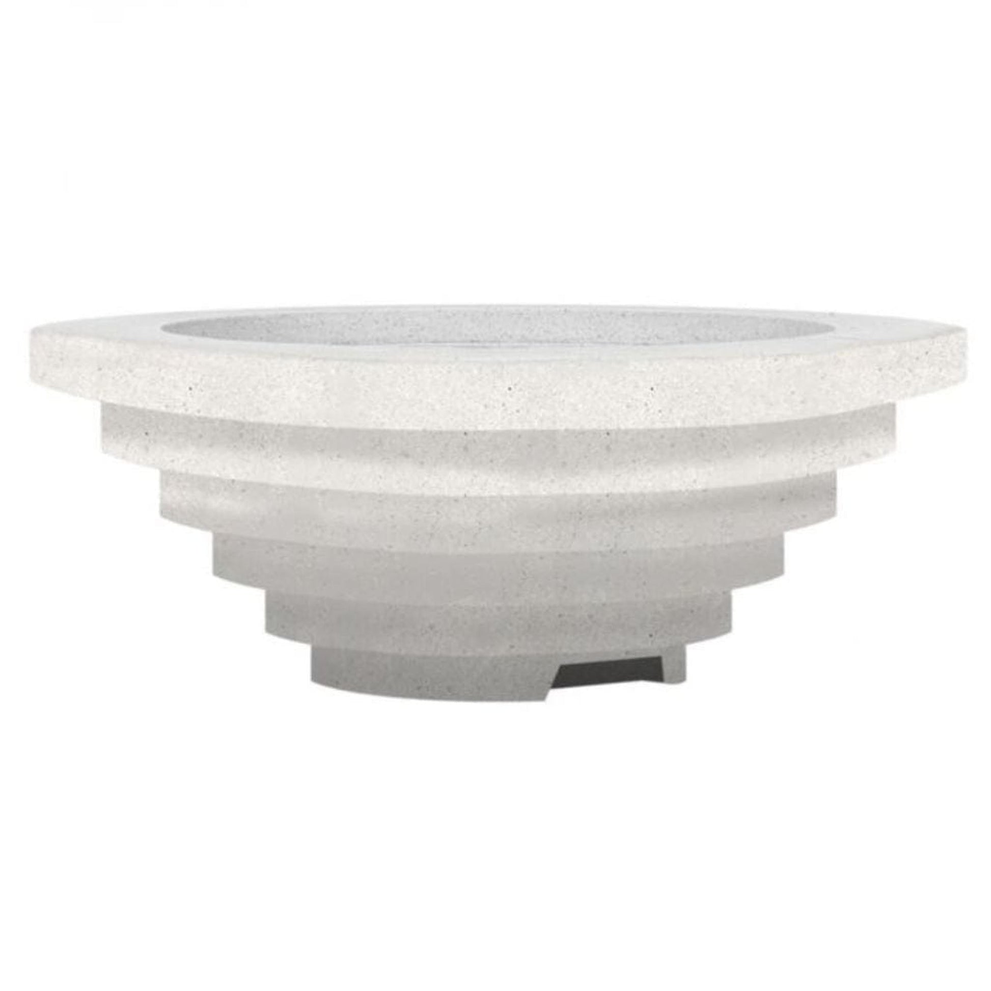 Prism Hardscapes Triton 48" Ultra White Round Glass Fiber Reinforced Cement Natural Gas Fire Pit Bowl