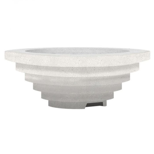 Prism Hardscapes Triton 48" Ultra White Round Glass Fiber Reinforced Cement Natural Gas Fire Pit Bowl