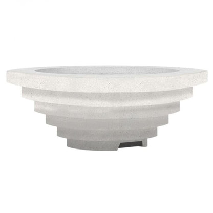 Prism Hardscapes Triton 48" Ultra White Round Glass Fiber Reinforced Cement Natural Gas Fire Pit Bowl