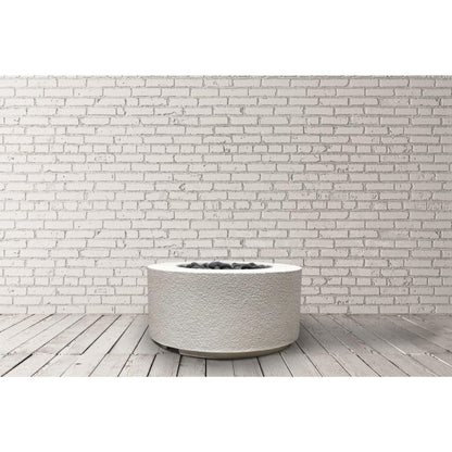 Prism Hardscapes Tuscany Cilindro 36" Coastal Round Glass Fiber Reinforced Cement Liquid Propane Fire Pit Bowl