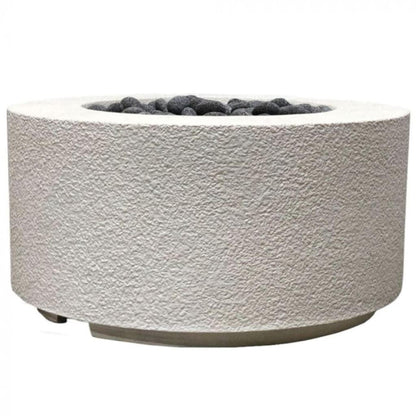 Prism Hardscapes Tuscany Cilindro 36" Natural Round Glass Fiber Reinforced Cement Natural Gas Fire Pit Bowl