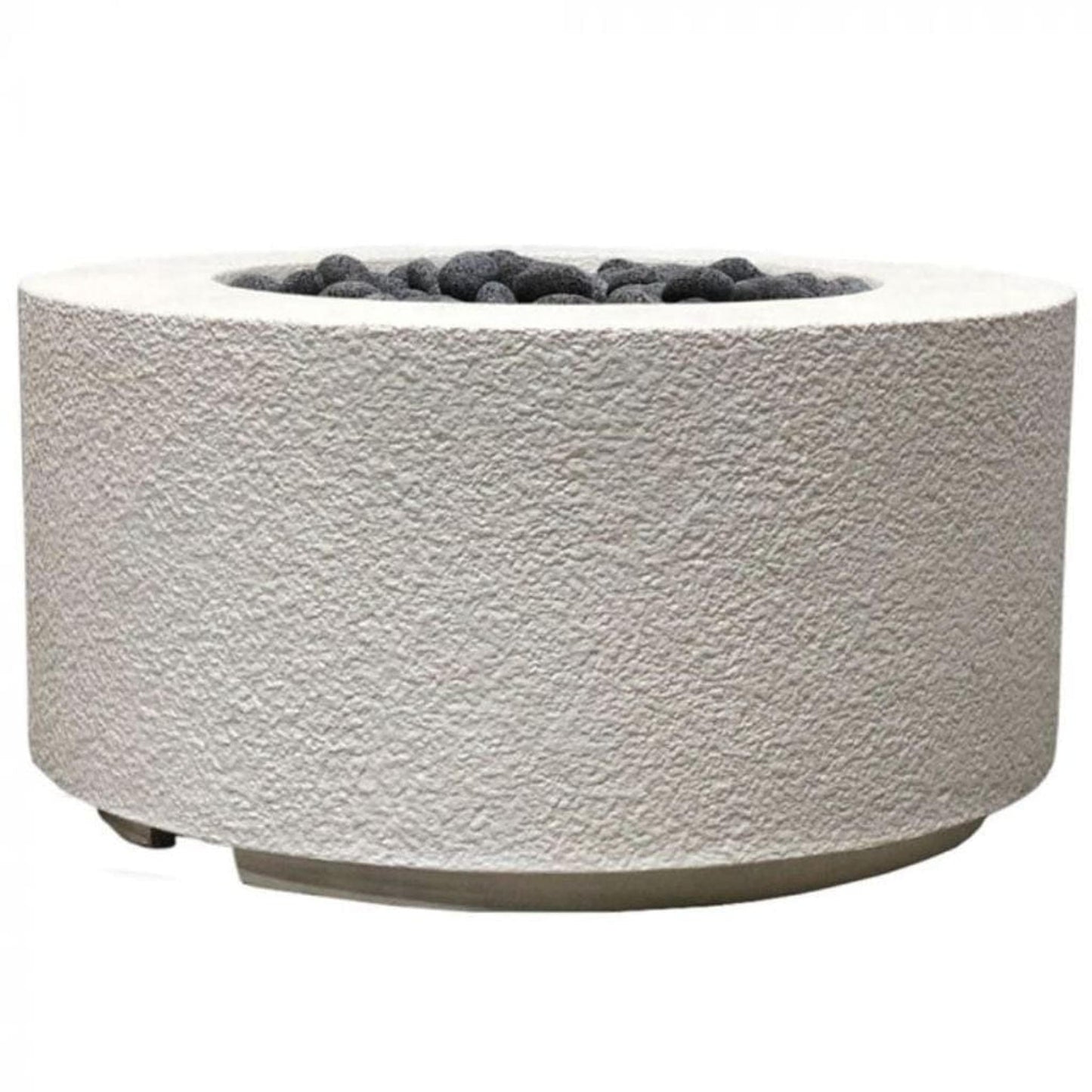 Prism Hardscapes Tuscany Cilindro 36" Natural Round Glass Fiber Reinforced Cement Natural Gas Fire Pit Bowl