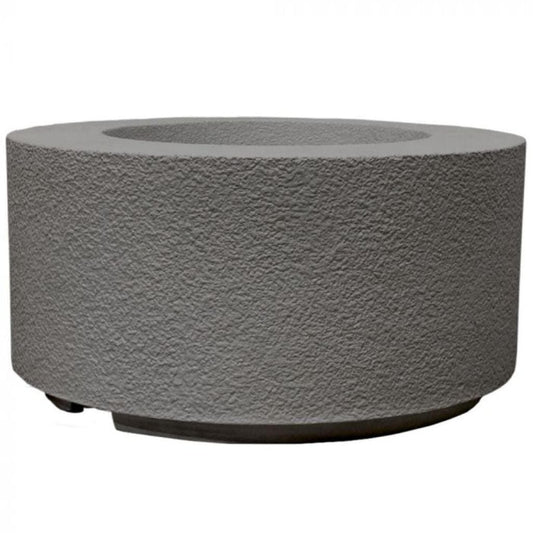 Prism Hardscapes Tuscany Cilindro 36" Pewter Round Glass Fiber Reinforced Cement Natural Gas Fire Pit Bowl