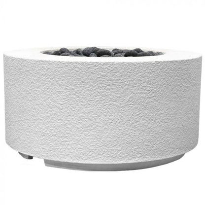 Prism Hardscapes Tuscany Cilindro 36" Ultra White Round Glass Fiber Reinforced Cement Natural Gas Fire Pit Bowl