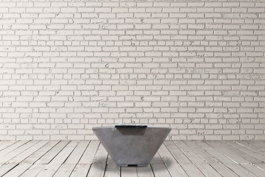 Prism Hardscapes Verona Small 33" Cafe Concrete Propane Gas Fire Bowl With Match Lit Ignition